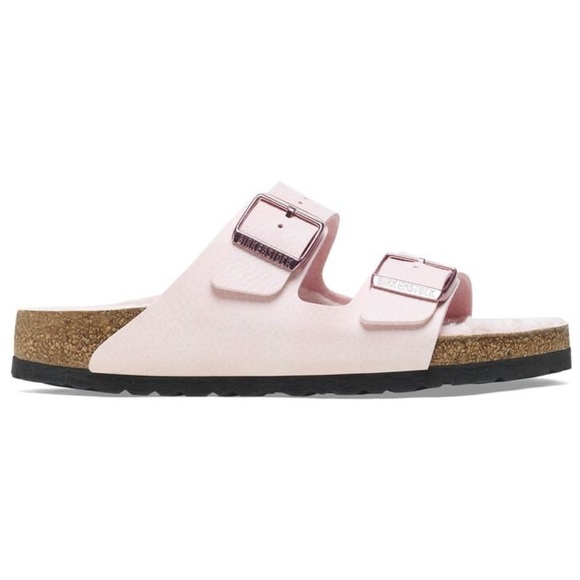 Birkenstock Arizona Microfiber  Shearling Double Strap Sandals Light Rose 10 - Picture 5 of 14